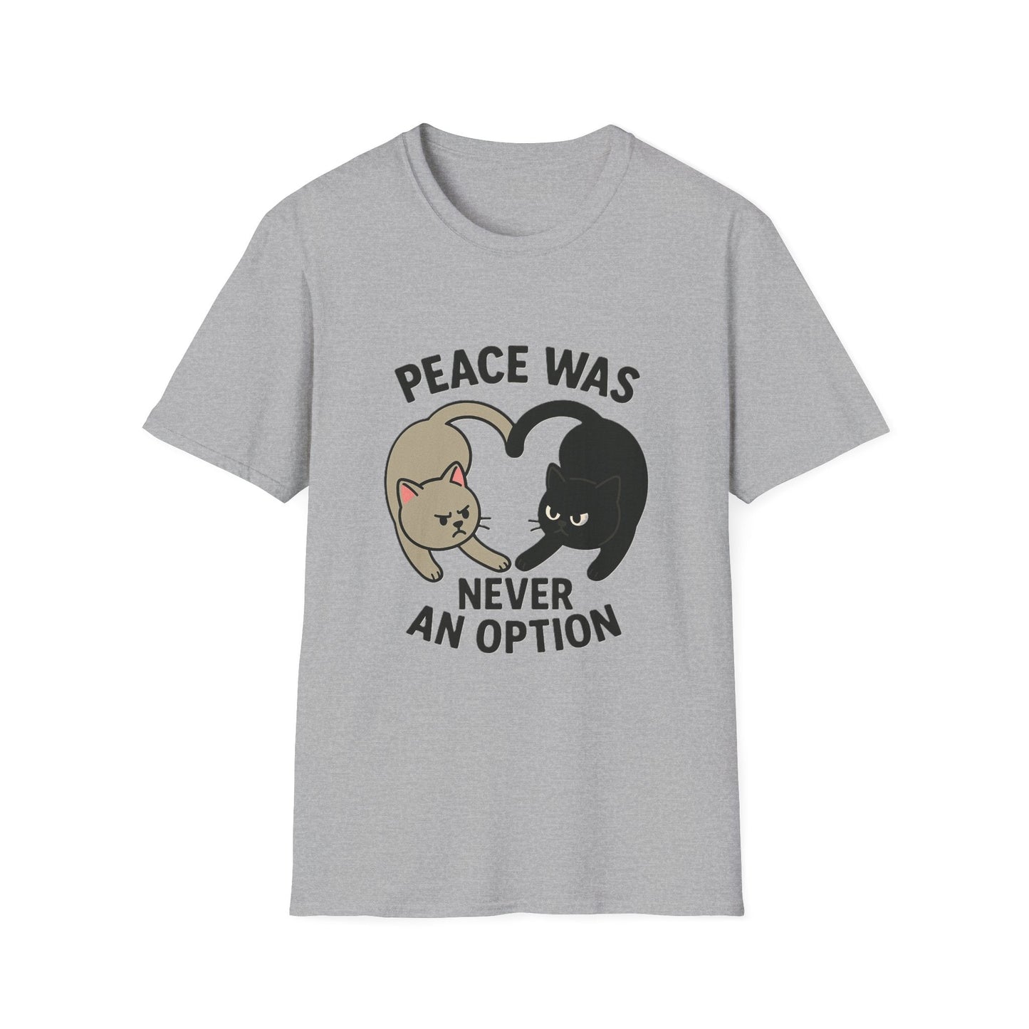 Cat Conflict T-Shirt, Funny Cat Tee, Pet Lover Gift, Unisex Humor Shirt, Cute Animal Apparel Printify