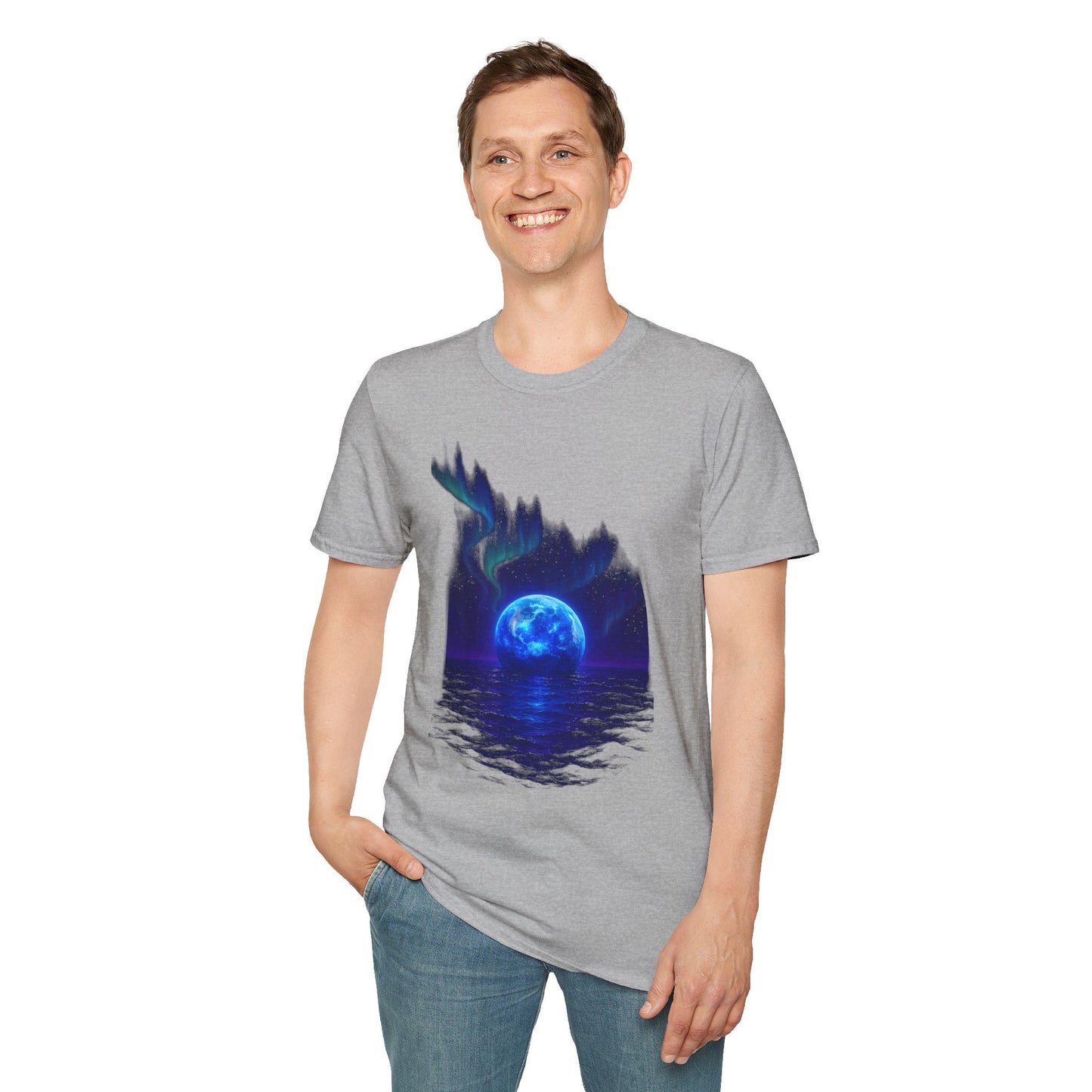 Mystical Ether Unisex Softstyle T-Shirt, Graphic Tee, Night Sky Shirt, Gift for Astronomy Lovers, Casual Wear, Fantasy Apparel Printify