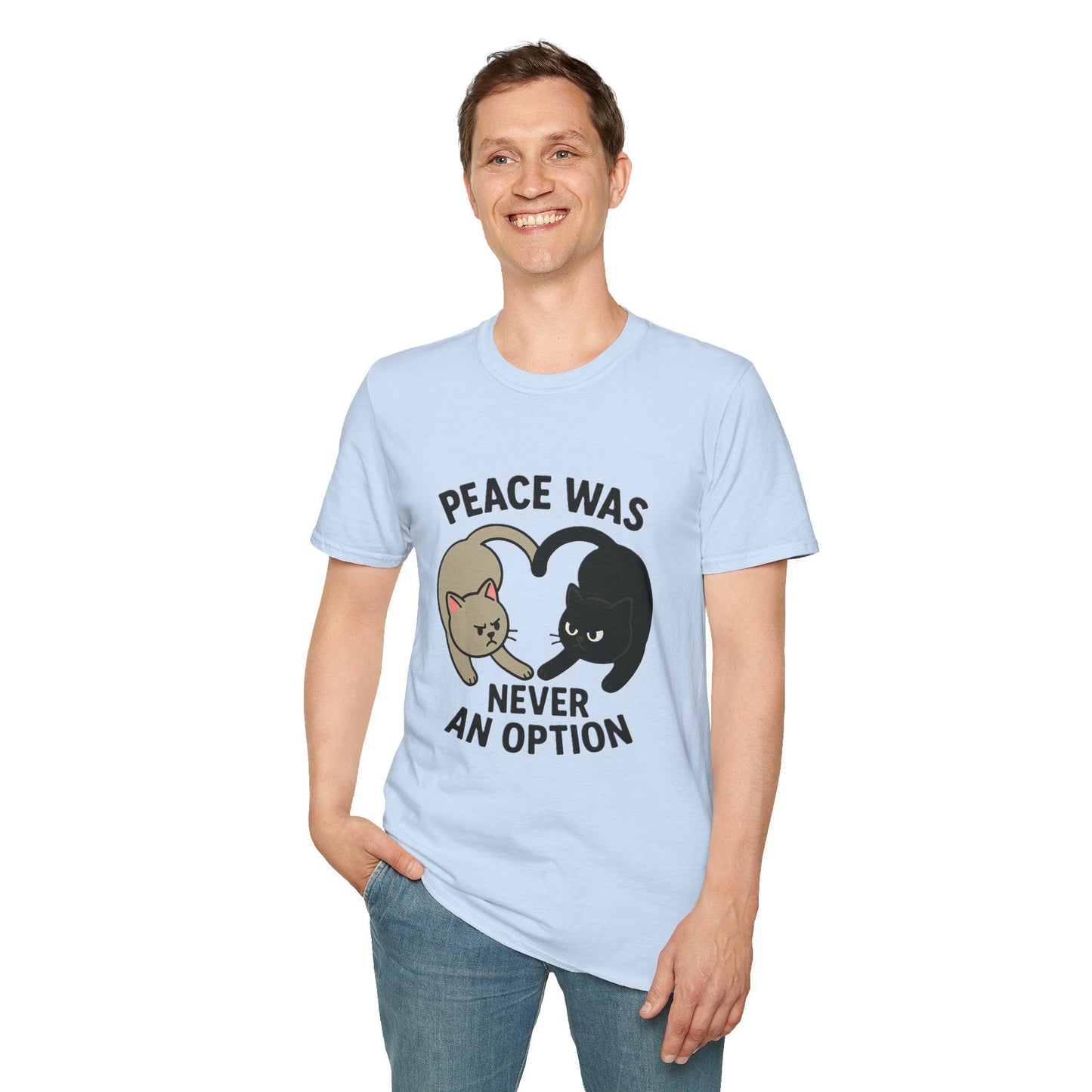 Cat Conflict T-Shirt, Funny Cat Tee, Pet Lover Gift, Unisex Humor Shirt, Cute Animal Apparel Printify