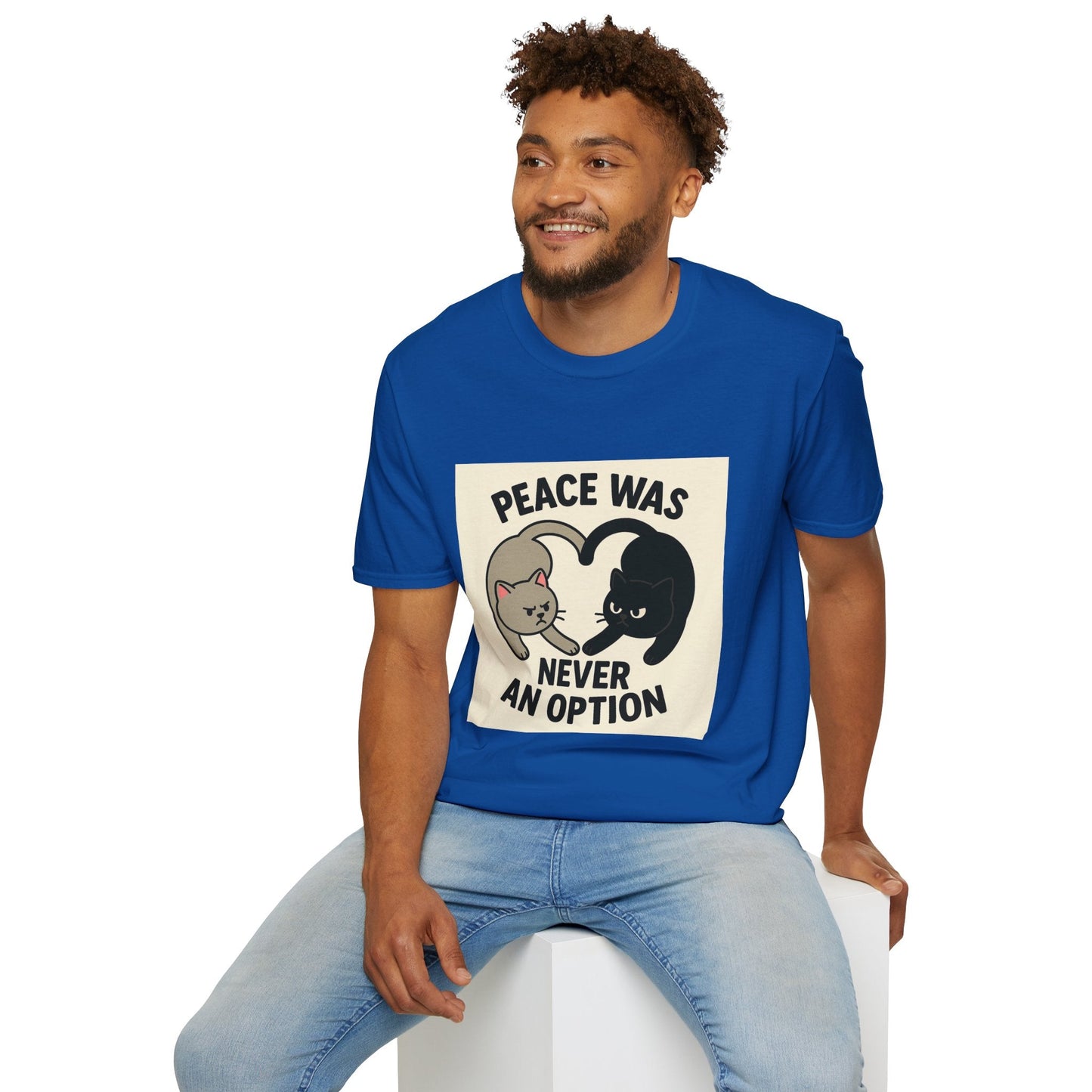 Cat Conflict T-Shirt, Funny Cat Tee, Pet Lover Gift, Unisex Humor Shirt, Cute Animal Apparel Printify