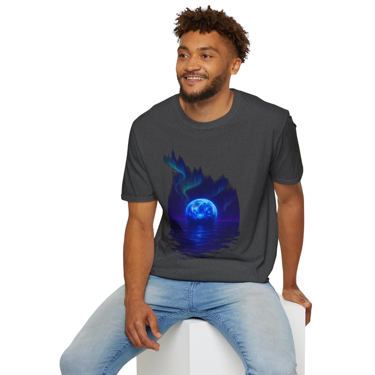 Mystical Ether Unisex Softstyle T-Shirt, Graphic Tee, Night Sky Shirt, Gift for Astronomy Lovers, Casual Wear, Fantasy Apparel Printify