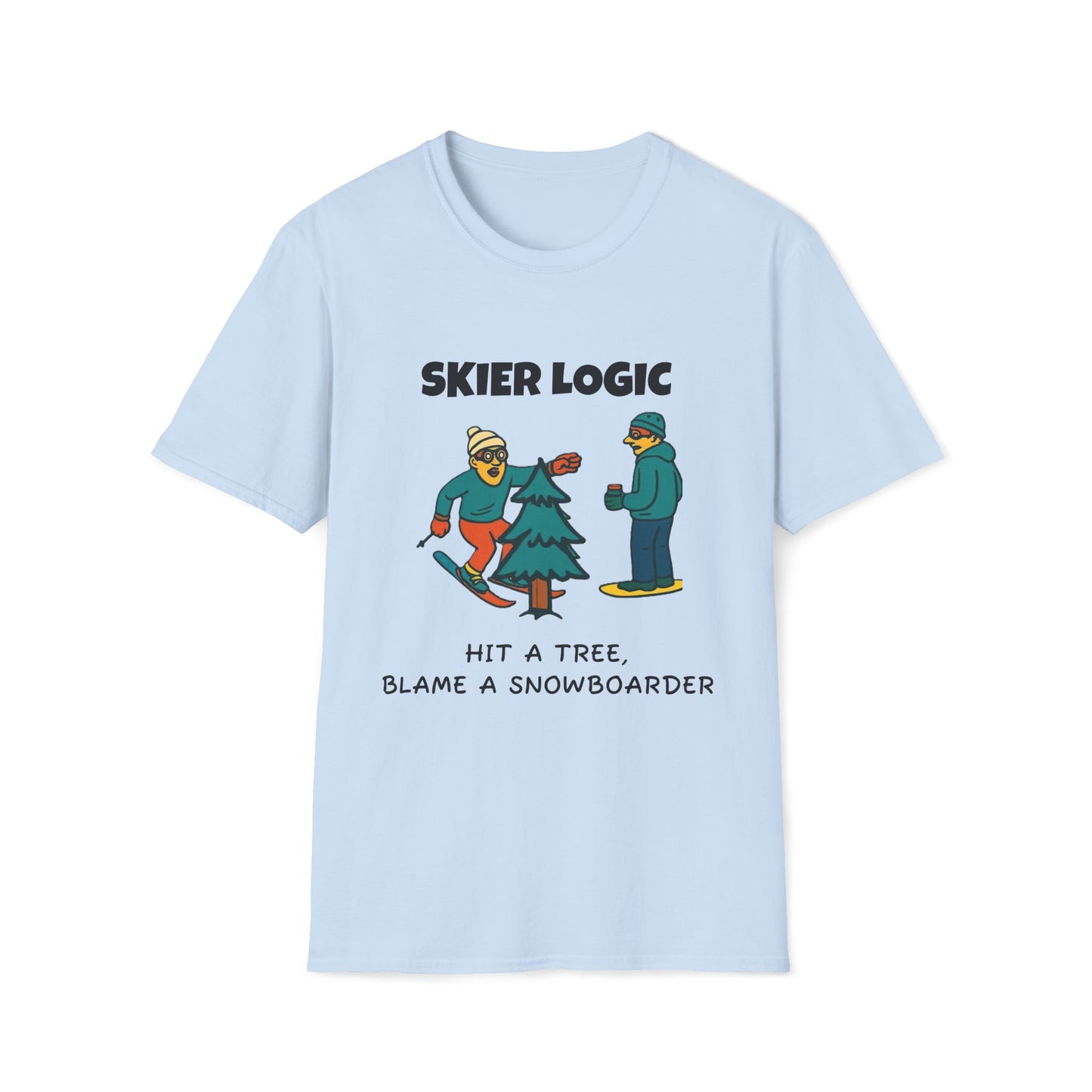 Funny Skier Logic T-Shirt, Humorous Christmas Gift, Skiing Apparel, Unisex Tee, Winter Sports Humor