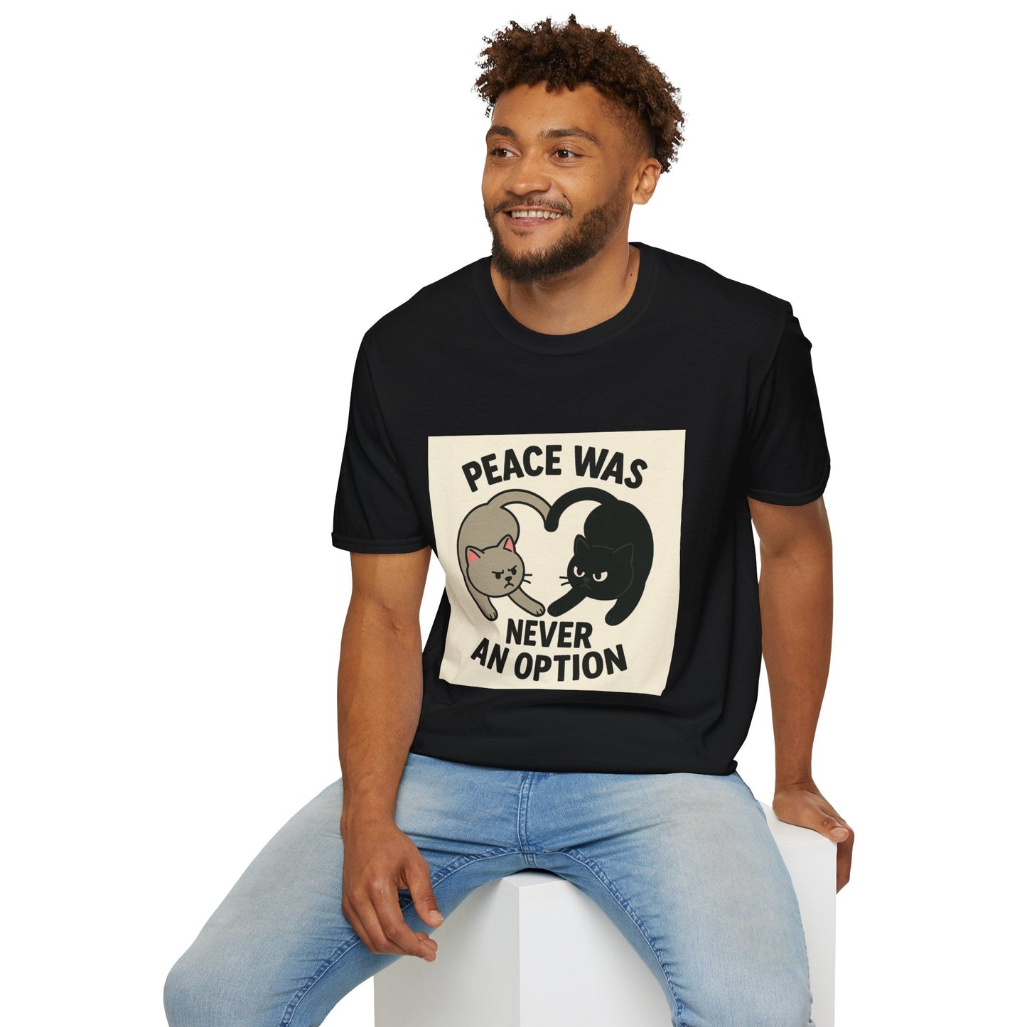 Cat Conflict T-Shirt, Funny Cat Tee, Pet Lover Gift, Unisex Humor Shirt, Cute Animal Apparel Printify