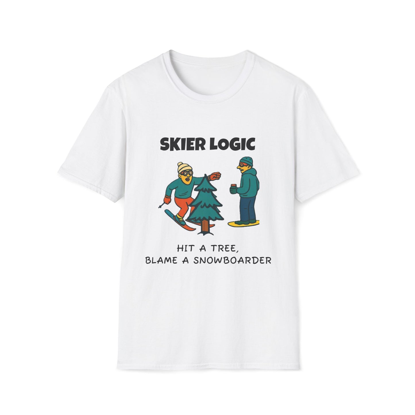 Funny Skier Logic T-Shirt, Humorous Christmas Gift, Skiing Apparel, Unisex Tee, Winter Sports Humor