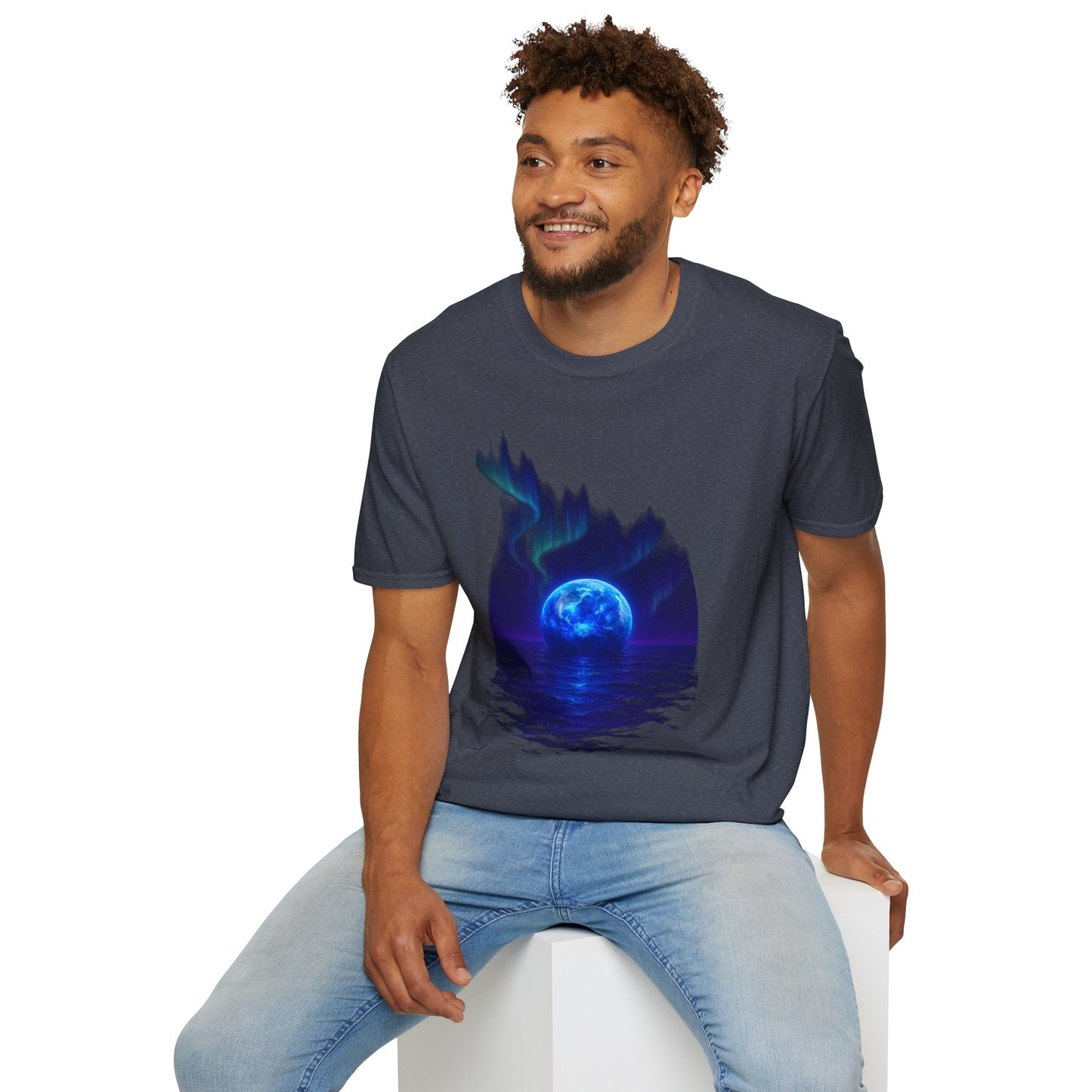 Mystical Ether Unisex Softstyle T-Shirt, Graphic Tee, Night Sky Shirt, Gift for Astronomy Lovers, Casual Wear, Fantasy Apparel Printify