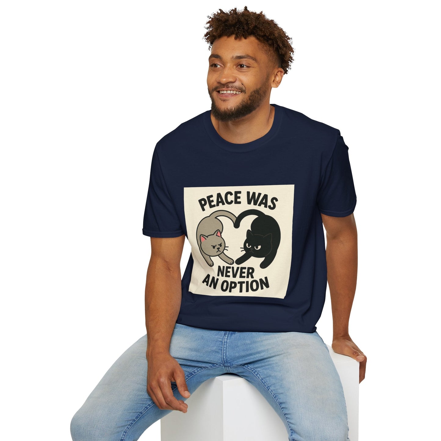 Cat Conflict T-Shirt, Funny Cat Tee, Pet Lover Gift, Unisex Humor Shirt, Cute Animal Apparel Printify