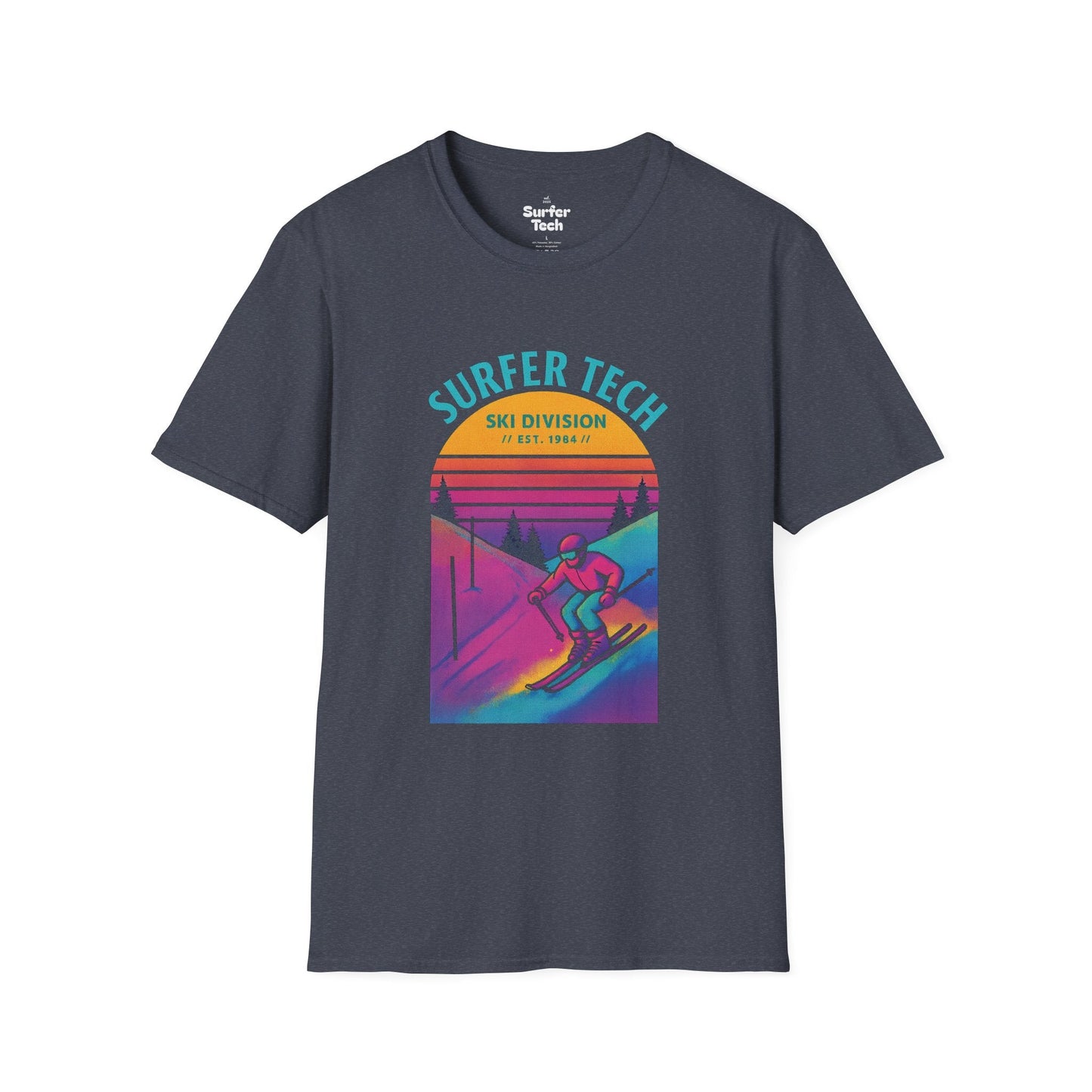 Retro 80s Ski Slope Vaporwave Softstyle T-Shirt Printify