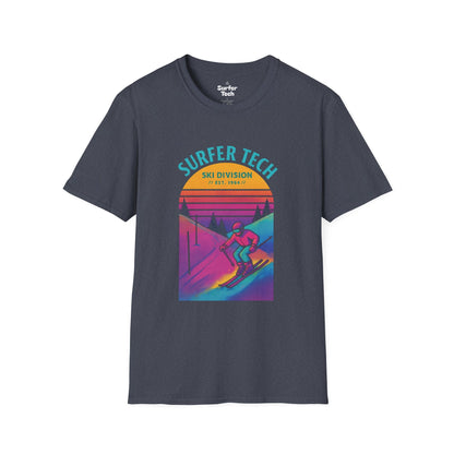 Retro 80s Ski Slope Vaporwave Softstyle T-Shirt Printify
