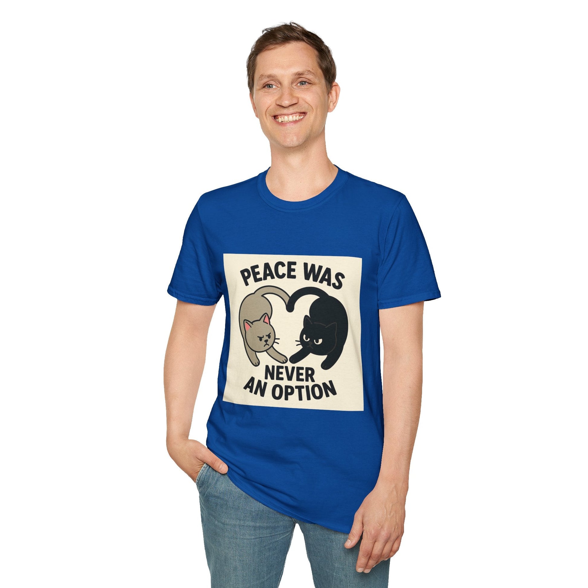 Cat Conflict T-Shirt, Funny Cat Tee, Pet Lover Gift, Unisex Humor Shirt, Cute Animal Apparel Printify