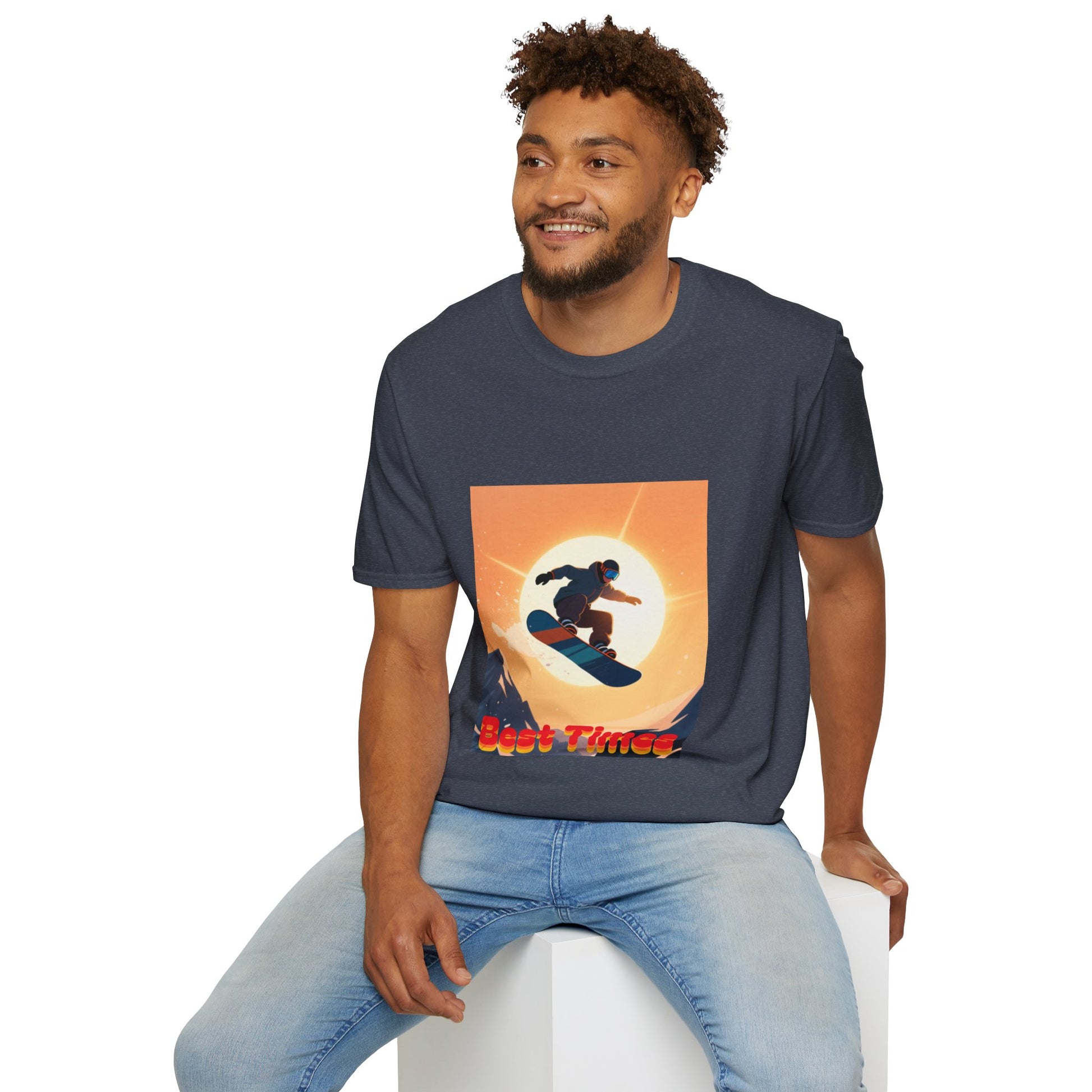 Soaring High Snowboarding Time Unisex T-Shirt Printify