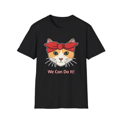 Cat Power Unisex T-Shirt, Strong Women Empowerment Tee, We Can Do It Motivational Shirt, Cute Kitty Graphic Top, Feminist Apparel Printify