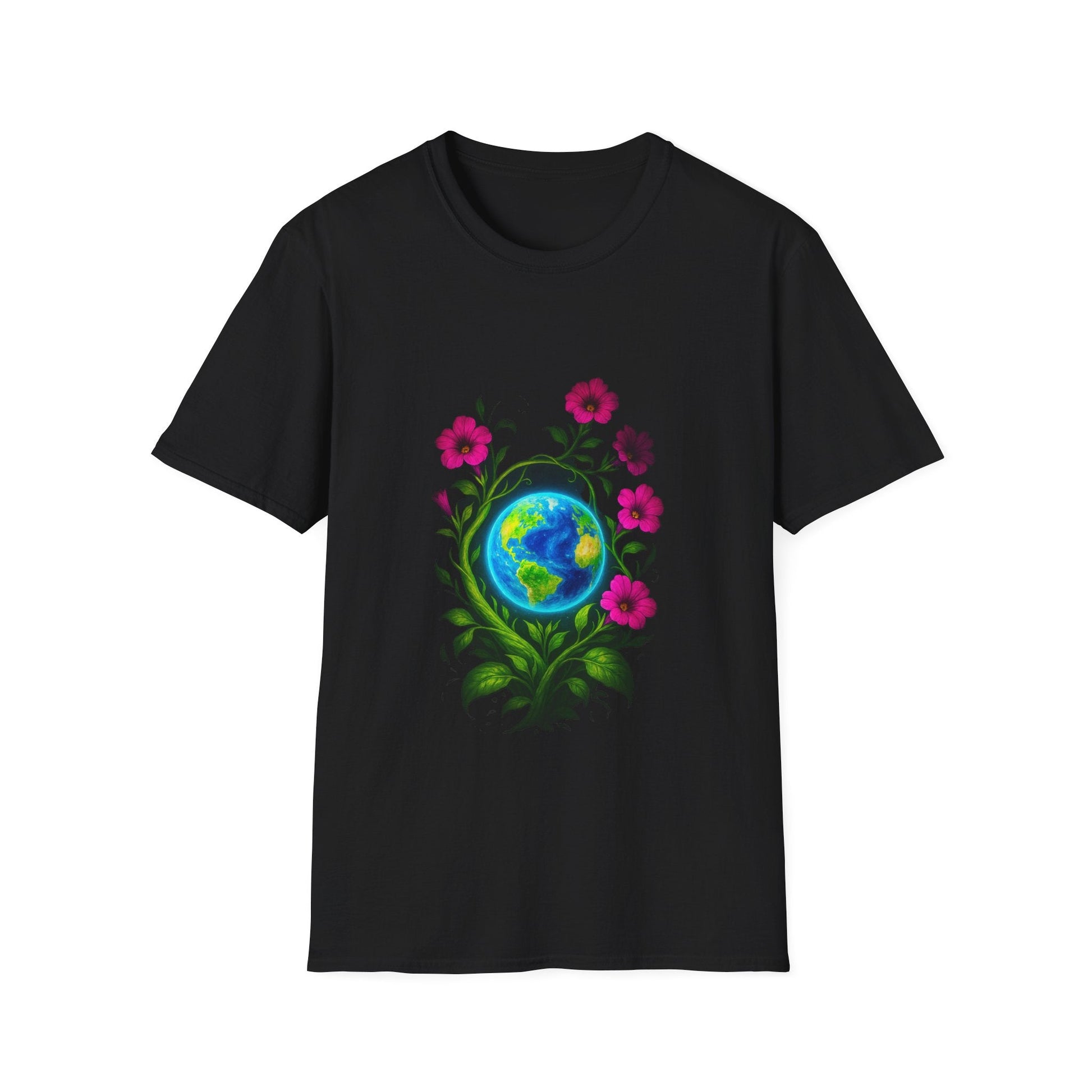 Floral Earth T-Shirt | Bohemian Style Tee, Unisex Gift, Nature Lover Apparel, Earth Day Celebration, Comfortable Everyday Wear Printify