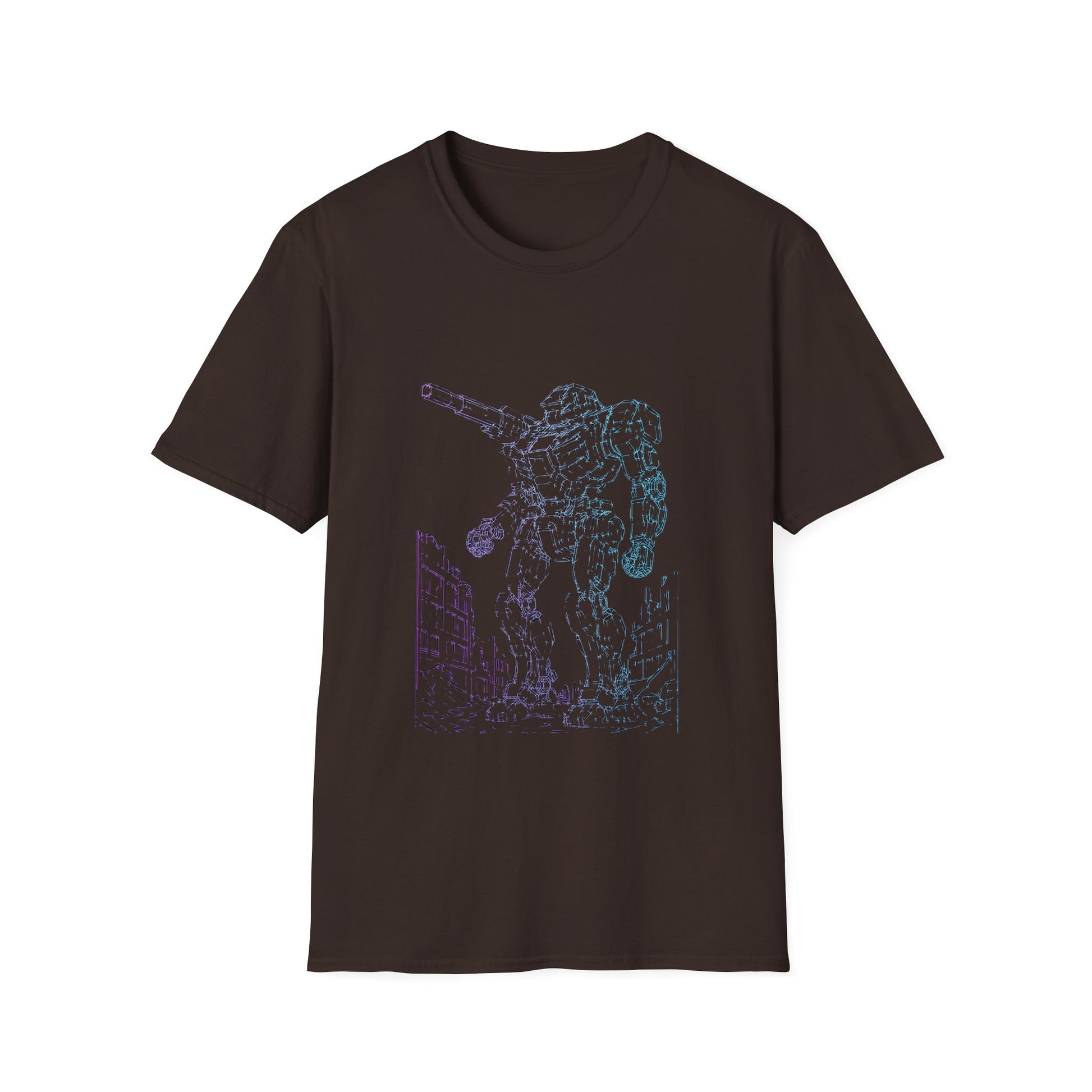 Mech Warrior Unisex Softstyle T-Shirt, Gaming Tee, Sci-Fi Shirt, Geek Wear, Casual Summer Top Printify
