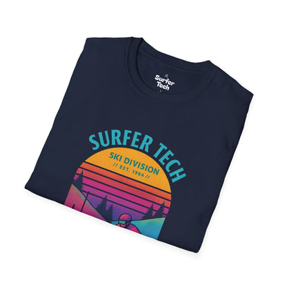 Retro 80s Ski Slope Vaporwave Softstyle T-Shirt Printify