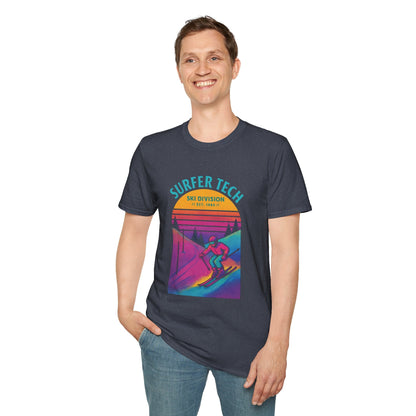 Retro 80s Ski Slope Vaporwave Softstyle T-Shirt Printify
