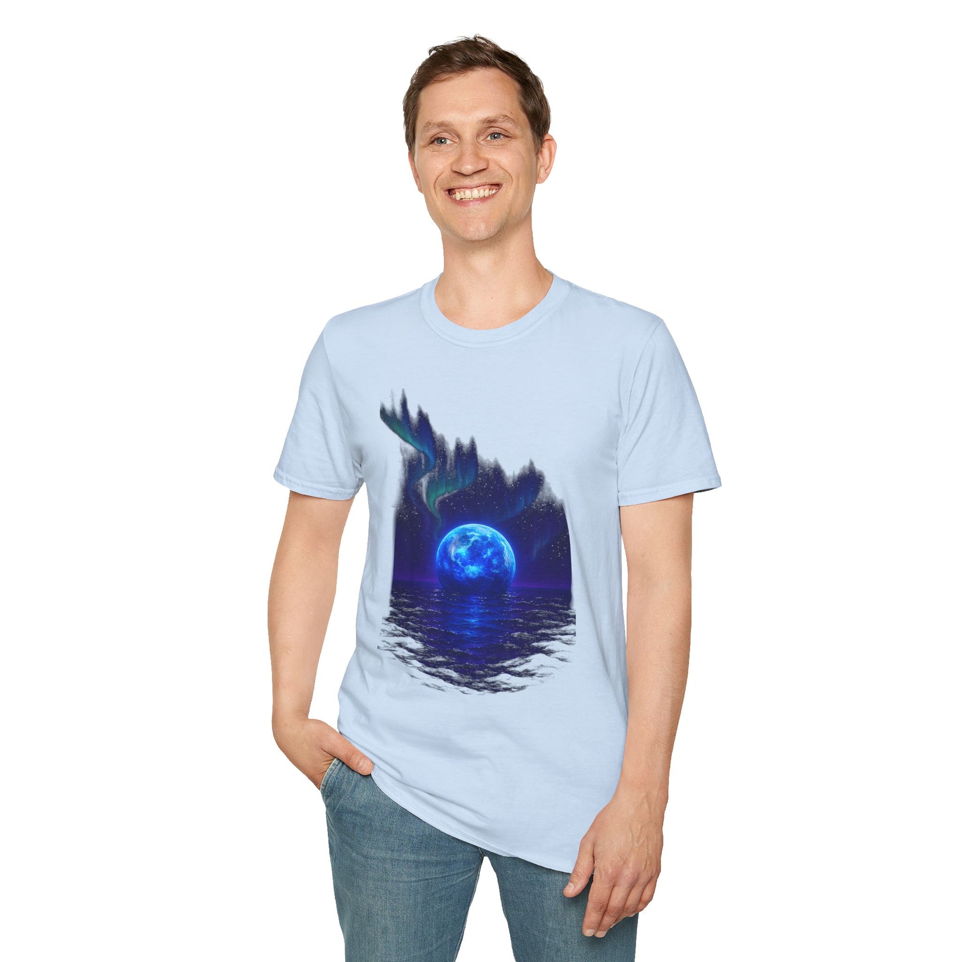 Mystical Ether Unisex Softstyle T-Shirt, Graphic Tee, Night Sky Shirt, Gift for Astronomy Lovers, Casual Wear, Fantasy Apparel Printify