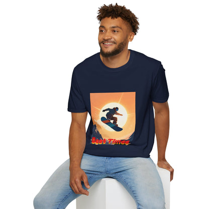 Soaring High Snowboarding Time Unisex T-Shirt Printify
