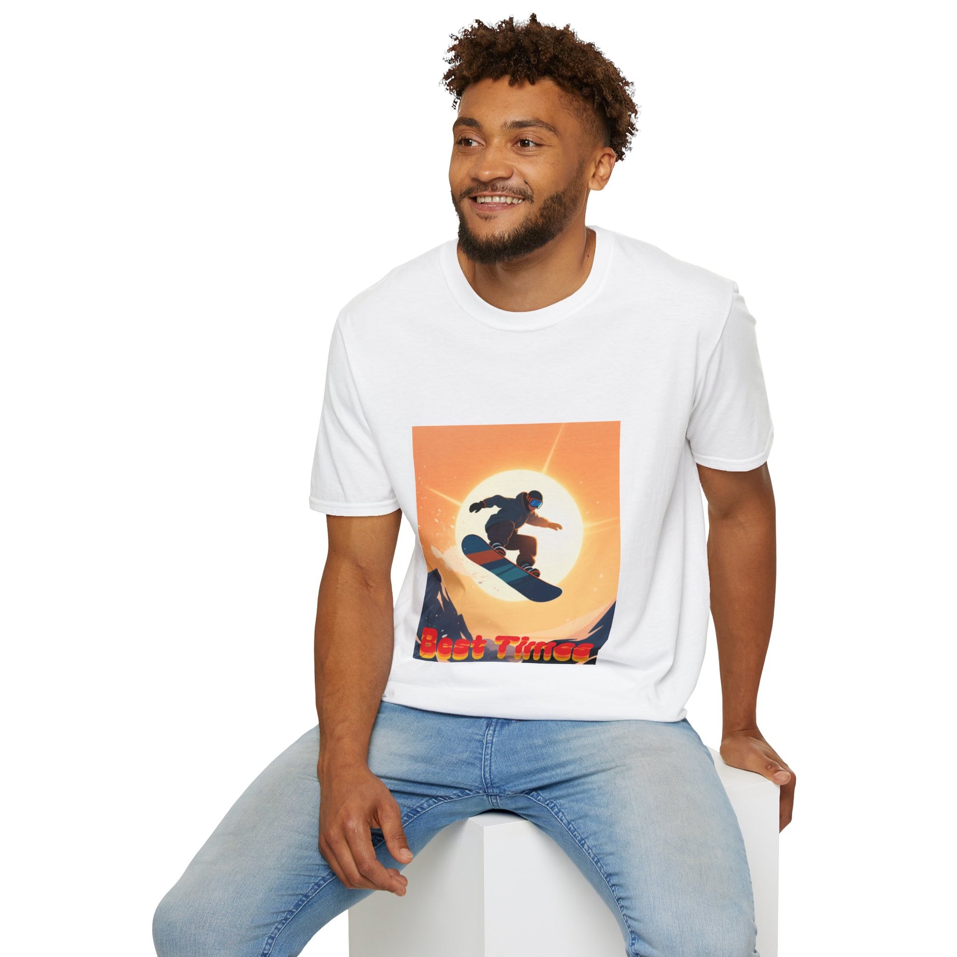 Soaring High Snowboarding Time Unisex T-Shirt Printify