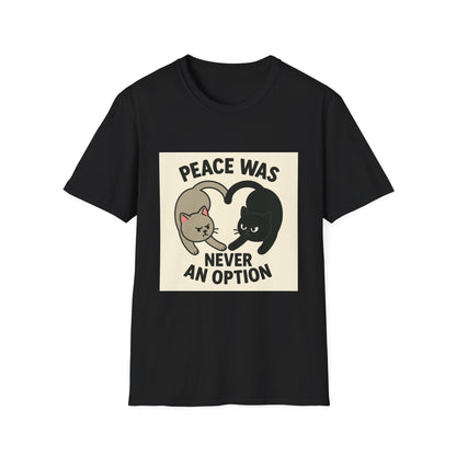 Cat Conflict T-Shirt, Funny Cat Tee, Pet Lover Gift, Unisex Humor Shirt, Cute Animal Apparel Printify