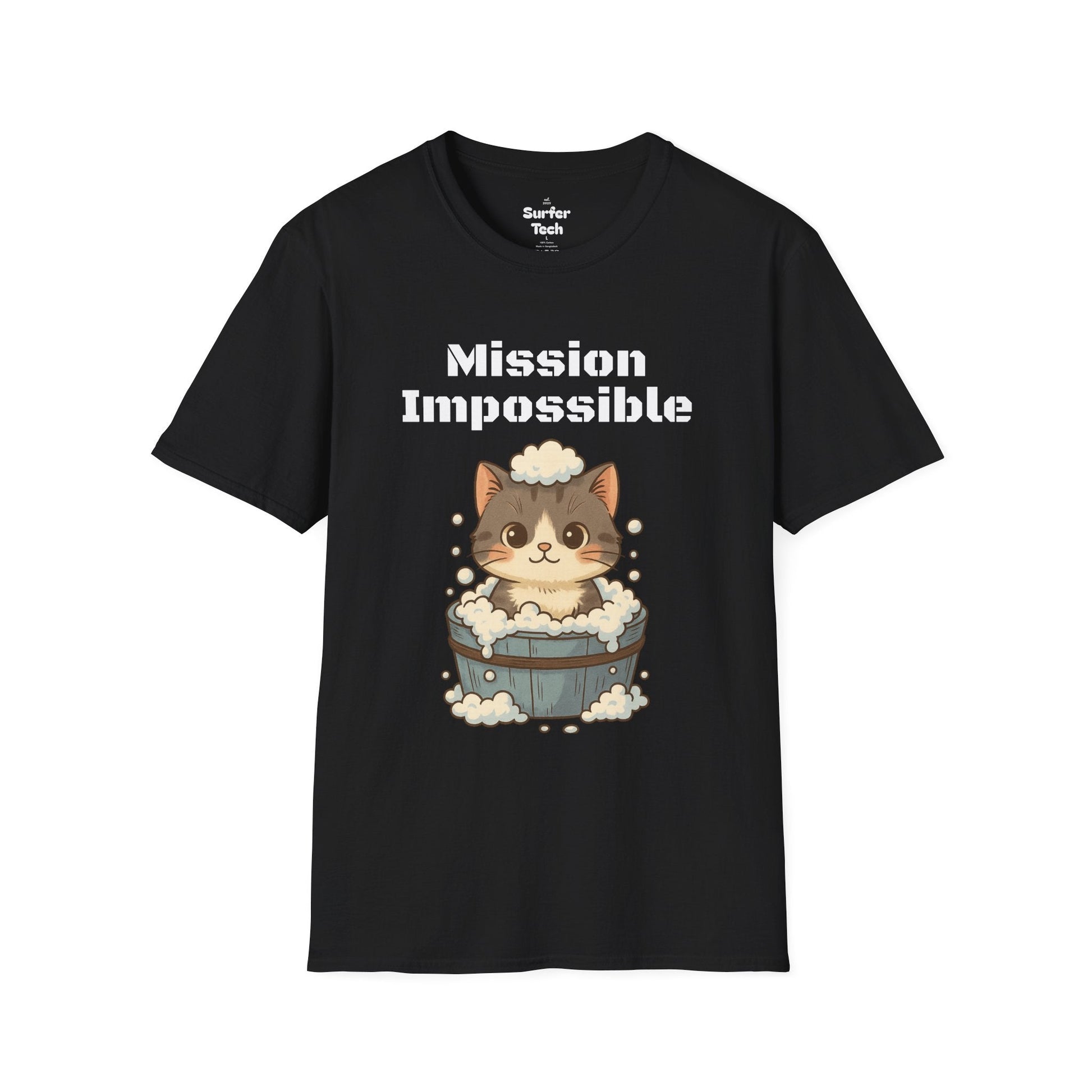 Cat Bubble Bath T-Shirt Printify