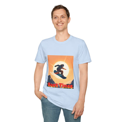 Soaring High Snowboarding Time Unisex T-Shirt Printify
