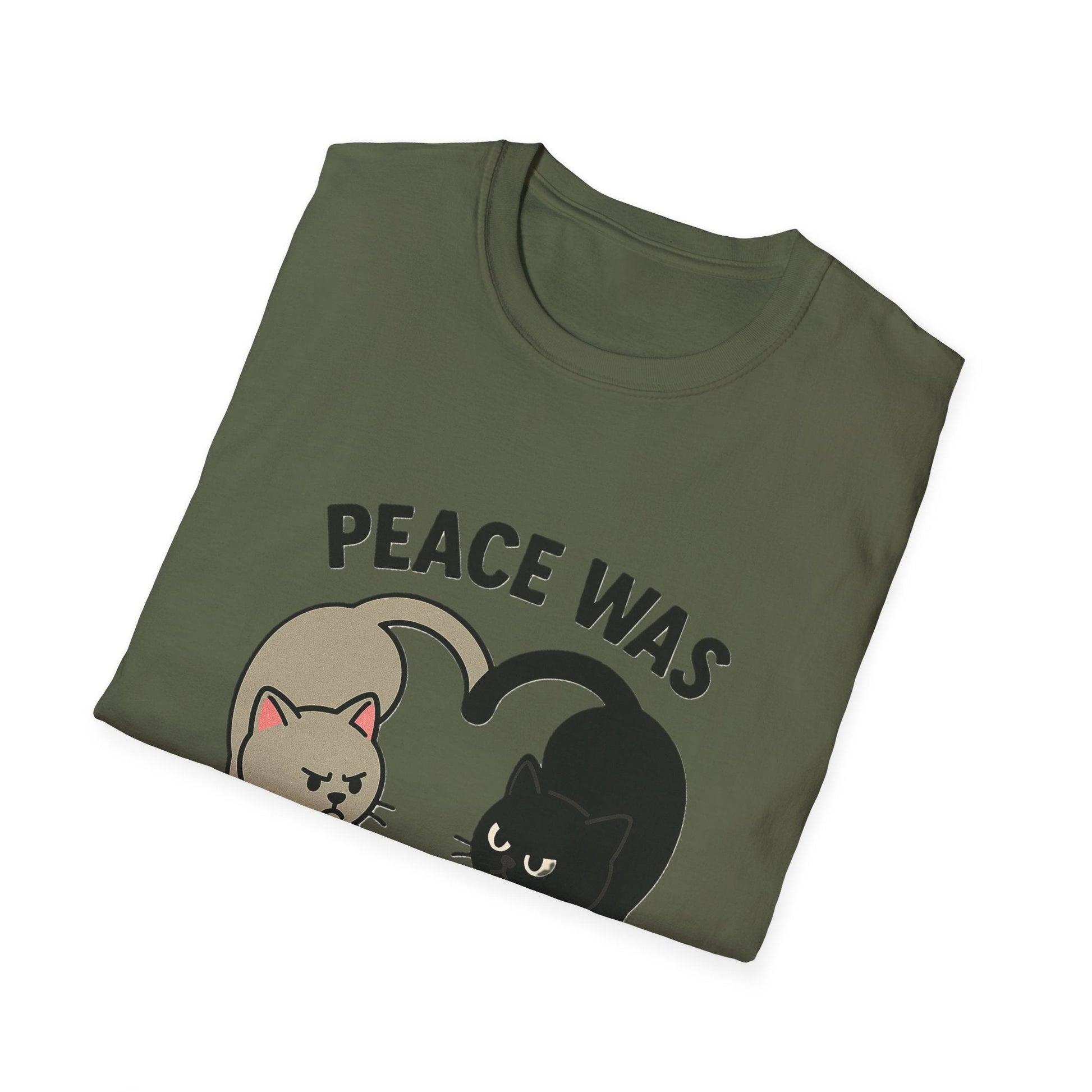 Cat Conflict T-Shirt, Funny Cat Tee, Pet Lover Gift, Unisex Humor Shirt, Cute Animal Apparel Printify
