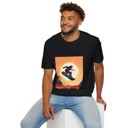 Soaring High Snowboarding Time Unisex T-Shirt Printify