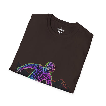 Retro Neon Snowboarder T-Shirt, Graphic Tee for Snowboarding Lovers Printify