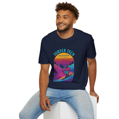 Retro 80s Ski Slope Vaporwave Softstyle T-Shirt Printify