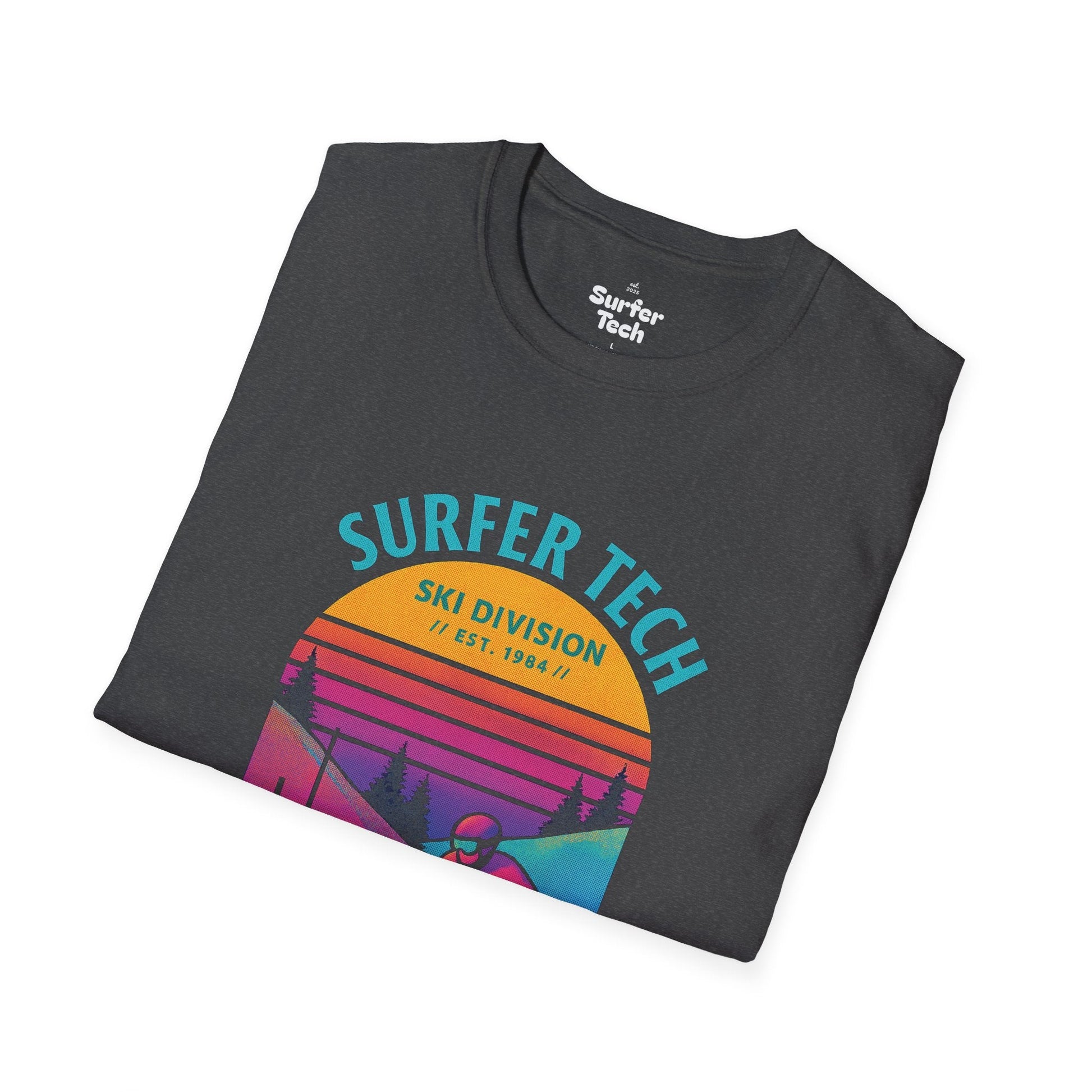 Retro 80s Ski Slope Vaporwave Softstyle T-Shirt Printify