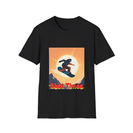 Soaring High Snowboarding Time Unisex T-Shirt Printify