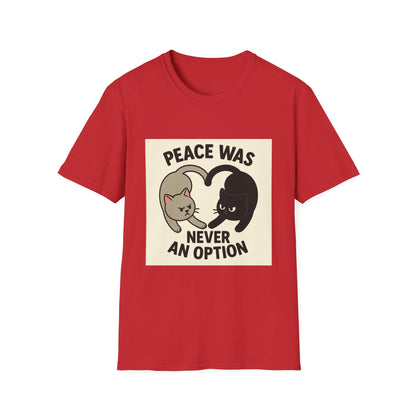 Cat Conflict T-Shirt, Funny Cat Tee, Pet Lover Gift, Unisex Humor Shirt, Cute Animal Apparel Printify