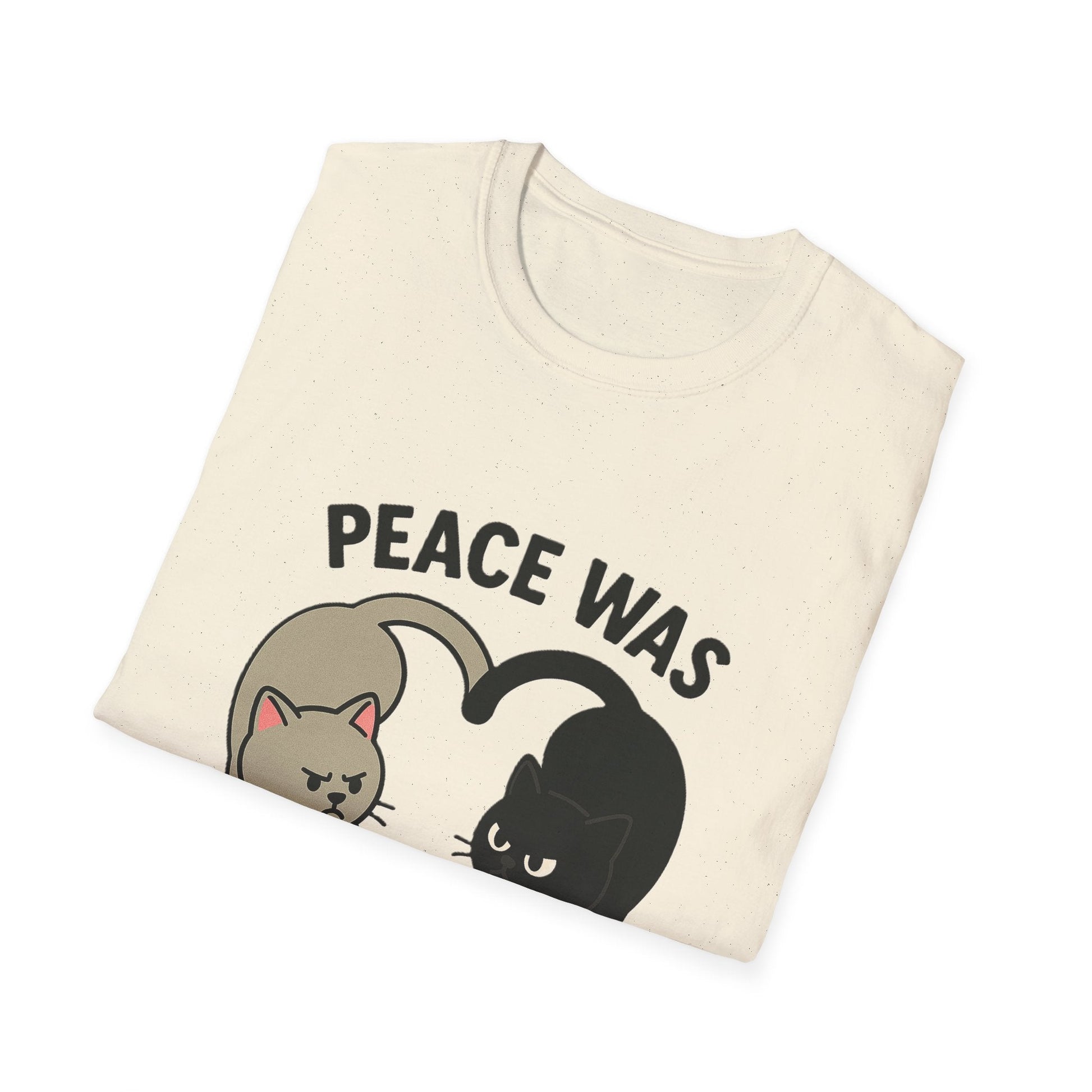 Cat Conflict T-Shirt, Funny Cat Tee, Pet Lover Gift, Unisex Humor Shirt, Cute Animal Apparel Printify