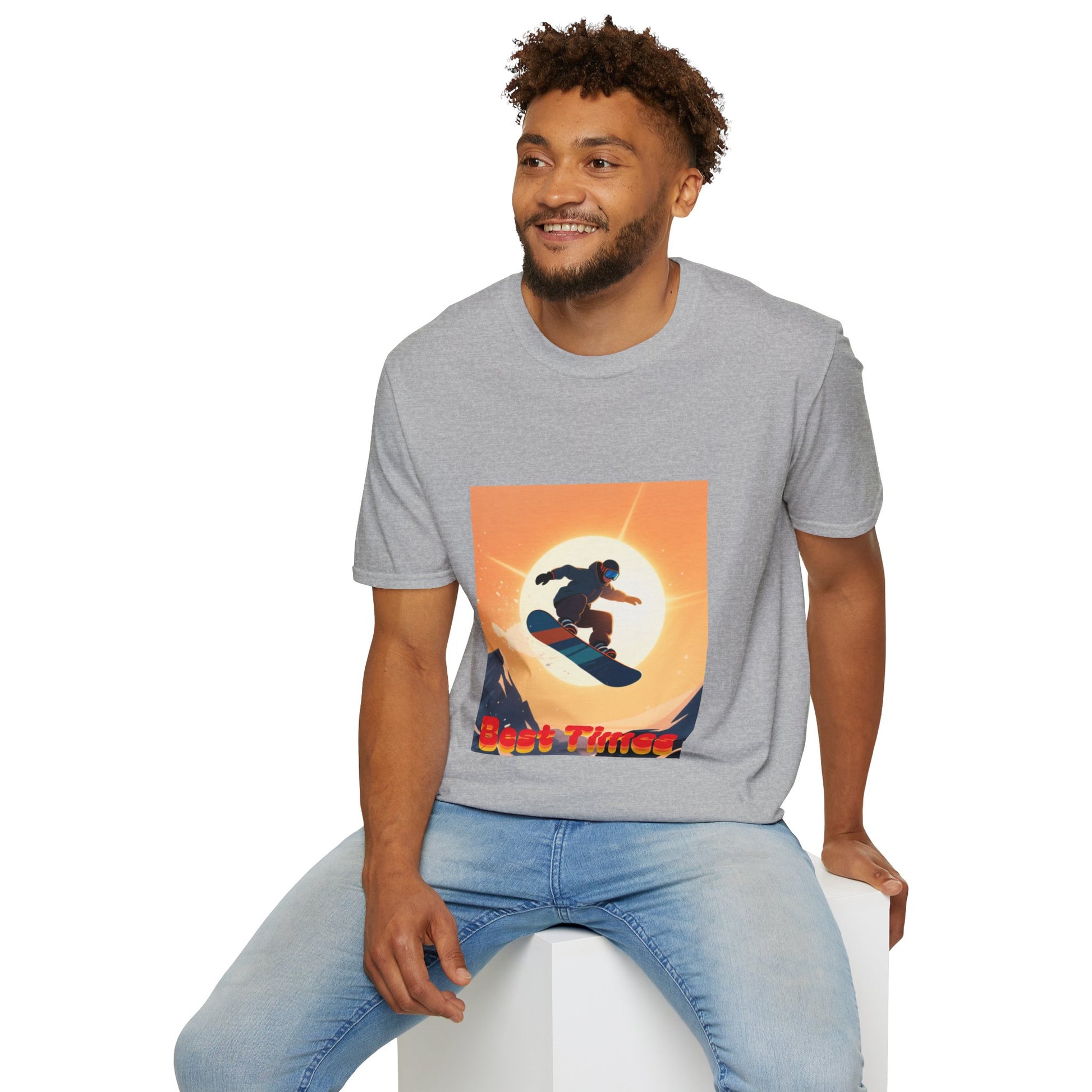 Soaring High Snowboarding Time Unisex T-Shirt Printify
