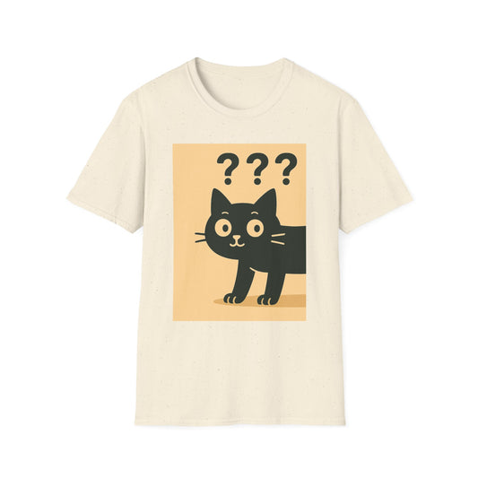 Whimsical Front-Back Cat Design T-Shirt | Unisex Softstyle Tee, Funny Cat Shirt, Pet Lover Gift, Cute Cat Apparel, Animal Graphic Tee