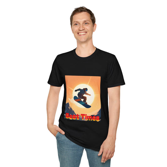 Soaring High Snowboarding Time Unisex T-Shirt Printify