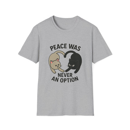 Cat Conflict T-Shirt, Funny Cat Tee, Pet Lover Gift, Unisex Humor Shirt, Cute Animal Apparel Printify