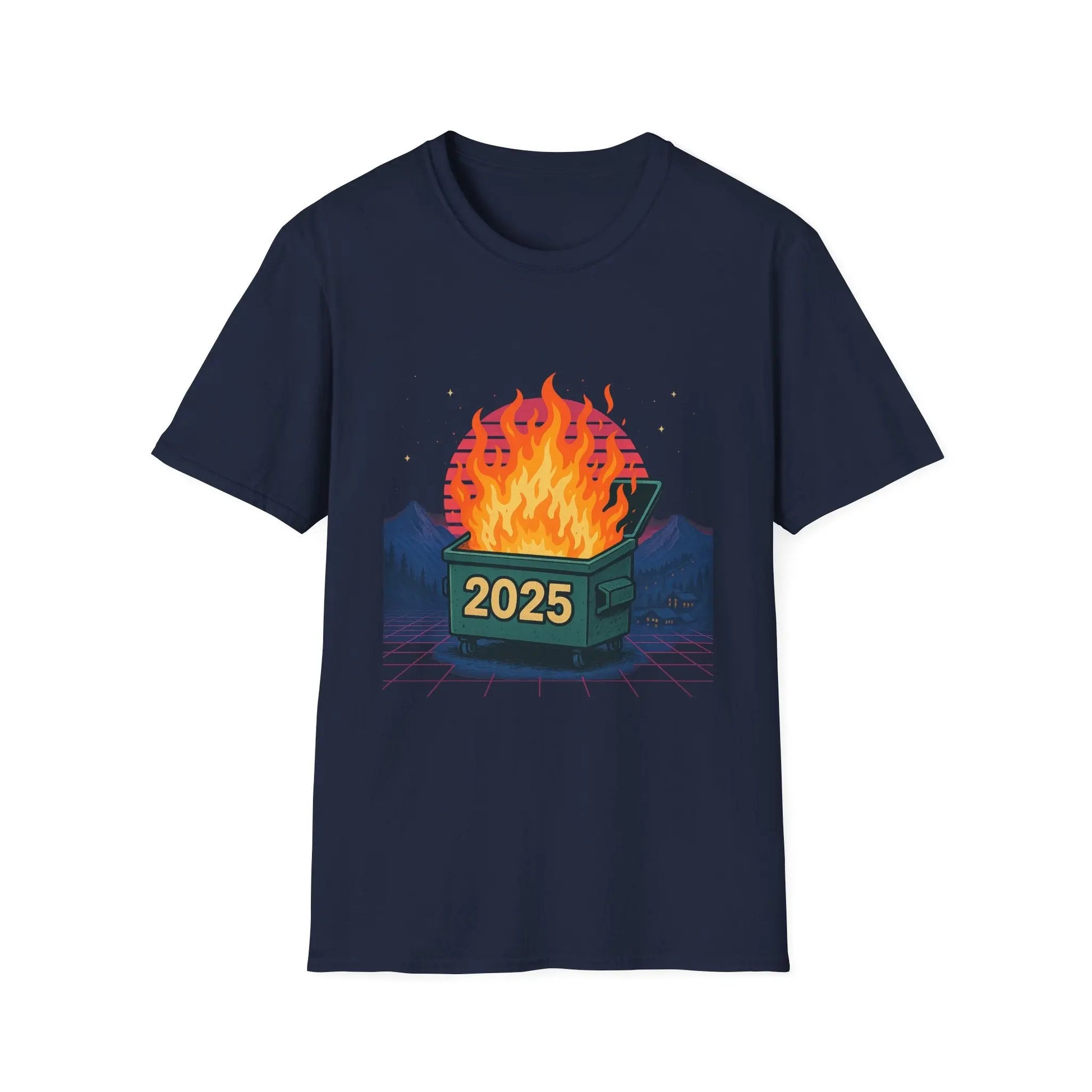 2025 Dumpster Fire Graphic T-Shirt, Funny Unisex Tee, Casual Wear, Gift for Friends, Trendy Humor Apparel, Birthday or Holiday Gift Printify