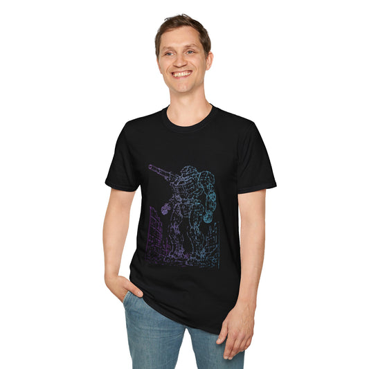 Mech Warrior Unisex Softstyle T-Shirt, Gaming Tee, Sci-Fi Shirt, Geek Wear, Casual Summer Top Printify