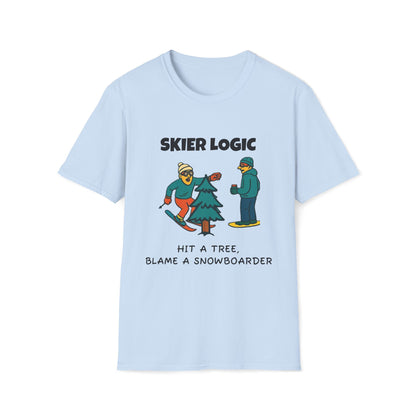 Funny Skier Logic T-Shirt, Humorous Christmas Gift, Skiing Apparel, Unisex Tee, Winter Sports Humor