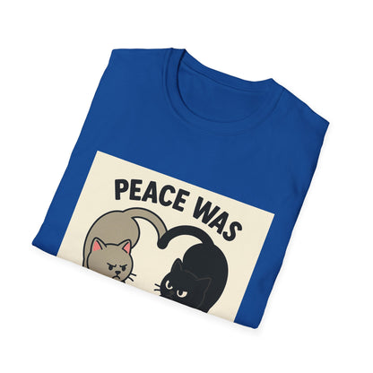 Cat Conflict T-Shirt, Funny Cat Tee, Pet Lover Gift, Unisex Humor Shirt, Cute Animal Apparel Printify